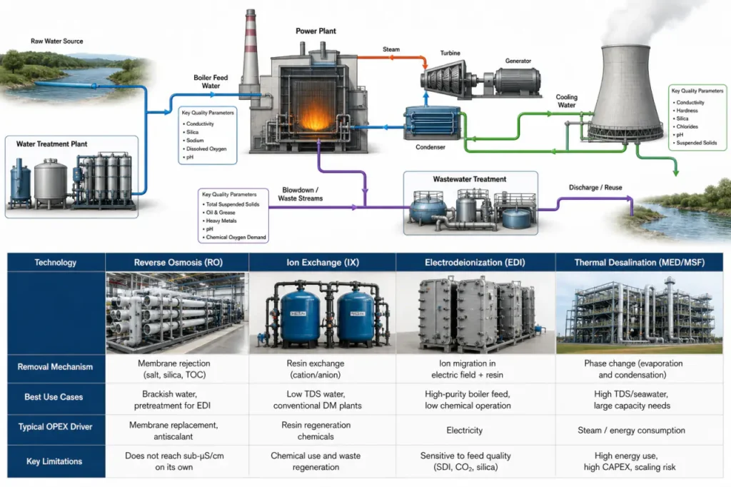 Diagram aplikasi pengolahan air pembangkit listrik dan aliran sistem