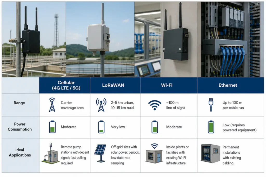 Diagram arsitektur sistem monitoring jarak jauh untuk pabrik pengolahan air