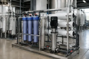 Sistem RO komersial 1000 GPD terpasang di fasilitas industri